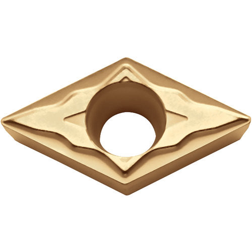 DCMT 3252 XQ CCX, 1/32″ Corner Radius, 5/32″ Thick, 3/8″ Inscribed Circle,  TiCl2O3/Tin, 55 Degree Diamond, Turning Indexable Insert