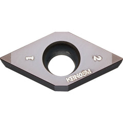 DCMW 3251 MES KBN05M, 1/64″ Corner Radius, 5/32″ Thick, 3/8″ Inscribed Circle, MEGACOAT, Diamond, Turning Indexable Insert - Exact Industrial Supply