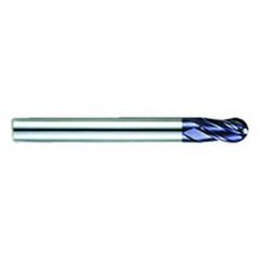 1/8" Dia. - 2-3/4" OAL - AlTiN CBD-Ball Nose HP End Mill-4 FL - Exact Industrial Supply