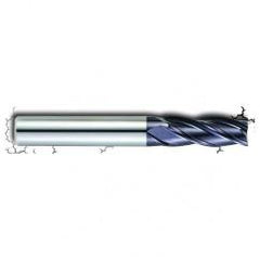5/8" Dia. - 1-3/4" LOC - 4" OAL - .030 Radius 4 FL Carbide S/E HP End Mill-AlTiN - Exact Industrial Supply