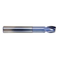 1/2" Dia. - 1/2" LOC - 3-3/8" OAL - .040 Radius 2 FL Carbide S/E HP End Mill-TiCN - Exact Industrial Supply