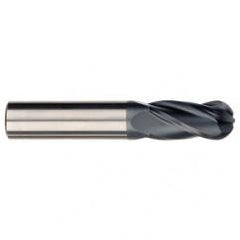 5/8 Dia. - 3-1/2" OAL Ball Nose AlCrN-X-EM - 4 FL - Exact Industrial Supply