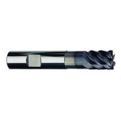 1/2" Dia. - 5/8" LOC - 3" OAL - .030 Radius 6 FL Carbide S/E HP End Mill-TiAlN-x - Exact Industrial Supply