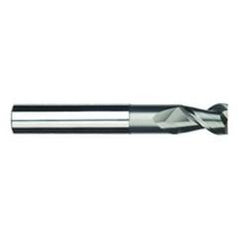 3/8" Dia. - 1/2" LOC - 4" OAL - 2 FL Carbide S/E HP End Mill-Uncoated - Exact Industrial Supply
