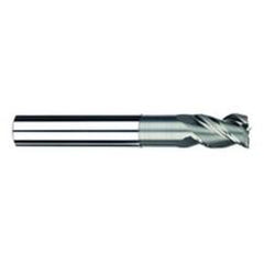 3/8" Dia. - 1/2" LOC - 3" OAL - 3 FL Carbide S/E HP End Mill-Uncoated - Exact Industrial Supply