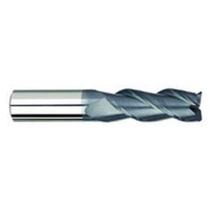1/8" Dia. - 1/2" LOC - 1-1/2" OAL - .015 Radius 3 FL Carbide S/E HP End Mill-AlTiN - Exact Industrial Supply
