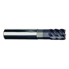 1/4" Dia. - 3/8" LOC - 2-1/2" OAL - .020 Radius 6 FL Carbide S/E HP End Mill-TiAlN-x - Exact Industrial Supply