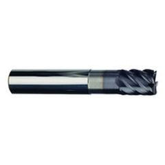1/4" Dia. - 3/8" LOC - 2-1/2" OAL - .030 Radius 6 FL Carbide S/E HP End Mill-TiAlN-x - Exact Industrial Supply