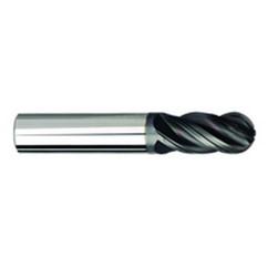 1/8" Dia. - 1-1/2" OAL - AlTiNX CBD-Ball End HP End Mill-4 FL - Exact Industrial Supply