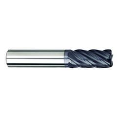 1/4" Dia. - 3/4" LOC - 2-1/2" OAL - 5 FL Carbide S/E HP End Mill-AlTiNX - Exact Industrial Supply