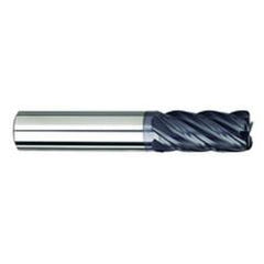5/8" Dia. - 1-1/4" LOC - 3-1/2" OAL - .060 Radius 5 FL Carbide S/E HP End Mill-TiAlN - Exact Industrial Supply