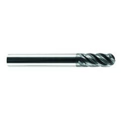 1/2" Dia. - 1" LOC - 3 OAL Ball Nose 5 FL Carbide S/E HP End Mill-AlCrNX - Exact Industrial Supply
