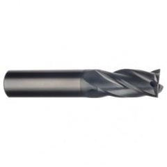 1/2 Dia. x 3 Overall Length 4-Flute Square End Solid Carbide SE End Mill-Round Shank-Center Cut-AlTiN - Exact Industrial Supply