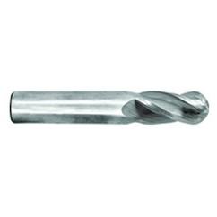 5/16" Dia. - 3" OAL - Ball Nose-AlTiN Long SE Carbide End Mill - 4 FL - Exact Industrial Supply