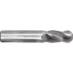 3/16″ Dia. × 3/16″ Shank × 5/8″ DOC × 2″ OAL, Carbide TiN, 4 Flute, Round, External , Ballnose End Mill - Exact Industrial Supply