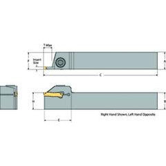 DETGFR12-040C-S12 Right Hand Non-Coolant Toolholder for Turning, Grooving and Partoff - Exact Industrial Supply