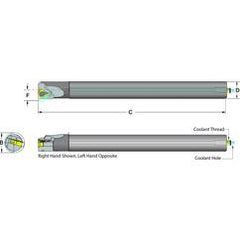 .625 Shank Coolant Thru Boring Bar- for 16IR A60 Style Inserts - Exact Industrial Supply