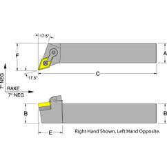 MDQNR16-4D - RH 1 x 1" Turning Tool Holder - Exact Industrial Supply