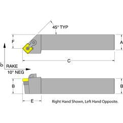 MSSNL16-4D - LH 1 x 1 Turning Tool Holder - Exact Industrial Supply