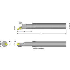 S12S-SVMCR-3 Right Hand 3/4 Shank Indexable Boring Bar - Exact Industrial Supply