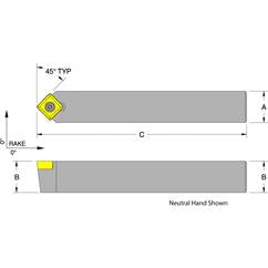 SSDCN12-3B - 3/4 x 3/4" Neutral Toolholder - Exact Industrial Supply