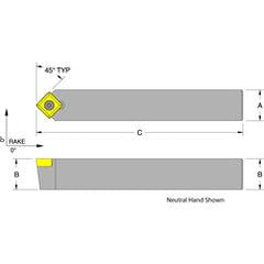 SSDCN12-3B - 3/4 x 3/4" Neutral Toolholder - Exact Industrial Supply