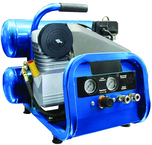 4 Gallon Twin Stack Portable Air Compressor; 2HP 115V 1PH Motor; 4.6CFM@90 PSI; 77lbs - Exact Industrial Supply