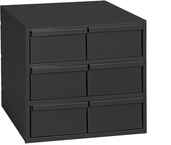 11-5/8" Deep - Steel - 6 Drawers (vertical) - for small part storage - Gray - Exact Industrial Supply