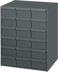 11-5/8" Deep - Steel - 18 Drawers (vertical) - for small part storage - Gray - Exact Industrial Supply