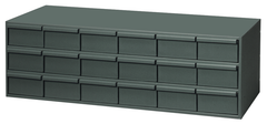 17-1/4" Deep - Steel - 18 Drawer Cabinet - for small part storage - Gray - Exact Industrial Supply