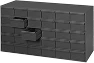 17-1/4" Deep - Steel - 30 Drawer Cabinet - for small part storage - Gray - Exact Industrial Supply