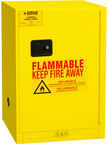 12 Gallon - All Welded - FM Approved - Flammable Safety Cabinet - Manual Doors - 1 Shelf - Safety Yellow - Exact Industrial Supply