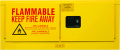 12 Gallon - All Welded - FM Approved - Flammable Safety Cabinet with Legs - Manual Doors - 1 Shelf - Safety Yellow - Exact Industrial Supply