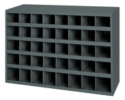 9" Deep Bin - Steel - 40 opening bin - for small part storage - Gray - Exact Industrial Supply