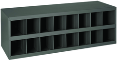 12" Deep Bin - Steel - Cabinet - 16 opening bin - for small part storage - Gray - Exact Industrial Supply