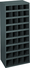 12" Deep Bin - Steel - Cabinet - 36 opening bin - for small part storage - Gray - Exact Industrial Supply