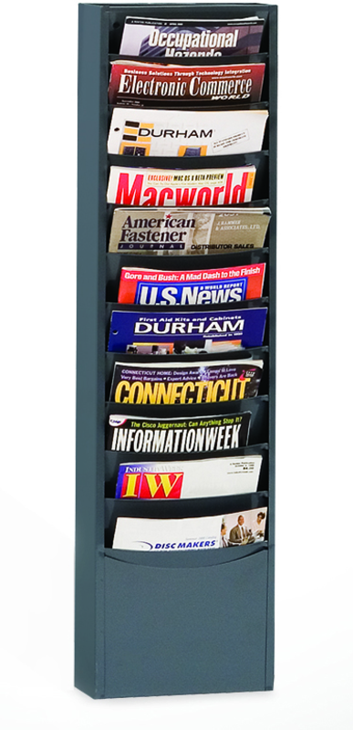 9-3/4 x 4-1/8 x 36'' - 11 Pocket Literature Rack - Exact Industrial Supply