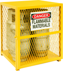 30"W - All Welded - Angle Iron Frame with Mesh Side - Vertical Gas Cylinder Cabinet - Magnet Door - Safety Yellow - Exact Industrial Supply