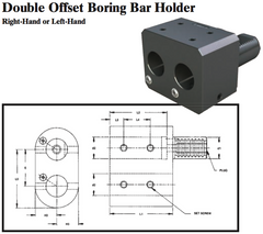 VDI Double Offset Boring Bar Holder (Right Hand) - Part #: CNC86 91.6050 - Exact Industrial Supply