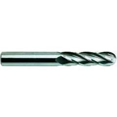 1/4 X 1/4 X 1-1/8 X 3 4Fl Long. SE Ball . CBD TiAlN-Futura Coated EM - - Exact Industrial Supply