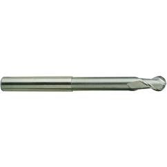 1/2 X 1/2 X 5 N.240 2Fl H-37 Ball Extended Neck Alu-Power TiCN-Coated EM - - Exact Industrial Supply