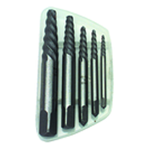 5 Pieces - Spiral Screw Extractor Set - Exact Industrial Supply