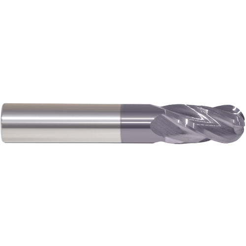 3/16″ Dia. × 3/16″ Shank × 5/8″ DOC × 2″ OAL, Carbide AlTiN, 4 Flute, Ballnose End Mill Series/List #5942T - Exact Industrial Supply