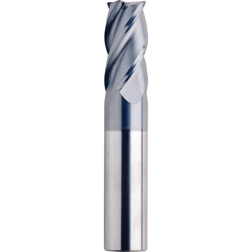 3/16″ Dia. × 3/16″ Shank × 5/8″ DOC × 2″ OAL, Carbide, veri4, 4 Flute, Variable Helix, Plain, External, Corner Radius, Solid End Mill Series/List #5981 - Exact Industrial Supply