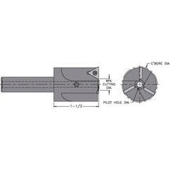 INCB-1.500-312S - 1-1/2" - Cutter Dia - Indexable Counterbore - Exact Industrial Supply