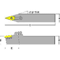 MVVNN16-3D - 1 x 1" SH Neutral - Turning Toolholder - Exact Industrial Supply