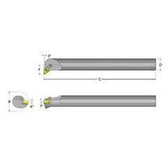 S24U-MDUNL-4 Left Hand 1-1/2 Shank Indexable Boring Bar - Exact Industrial Supply