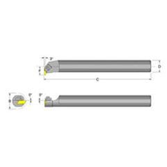 S16T-NER-3 1"' SH; 12" OAL; RH- DorNotch Indexable Threading Boring Bar - Exact Industrial Supply