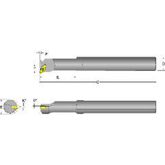 S12S-SDUCR-3 Right Hand 3/4 Shank Indexable Boring Bar - Exact Industrial Supply