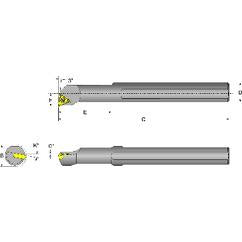 S12S-STUCR-3 Right Hand 3/4 Shank Indexable Boring Bar - Exact Industrial Supply
